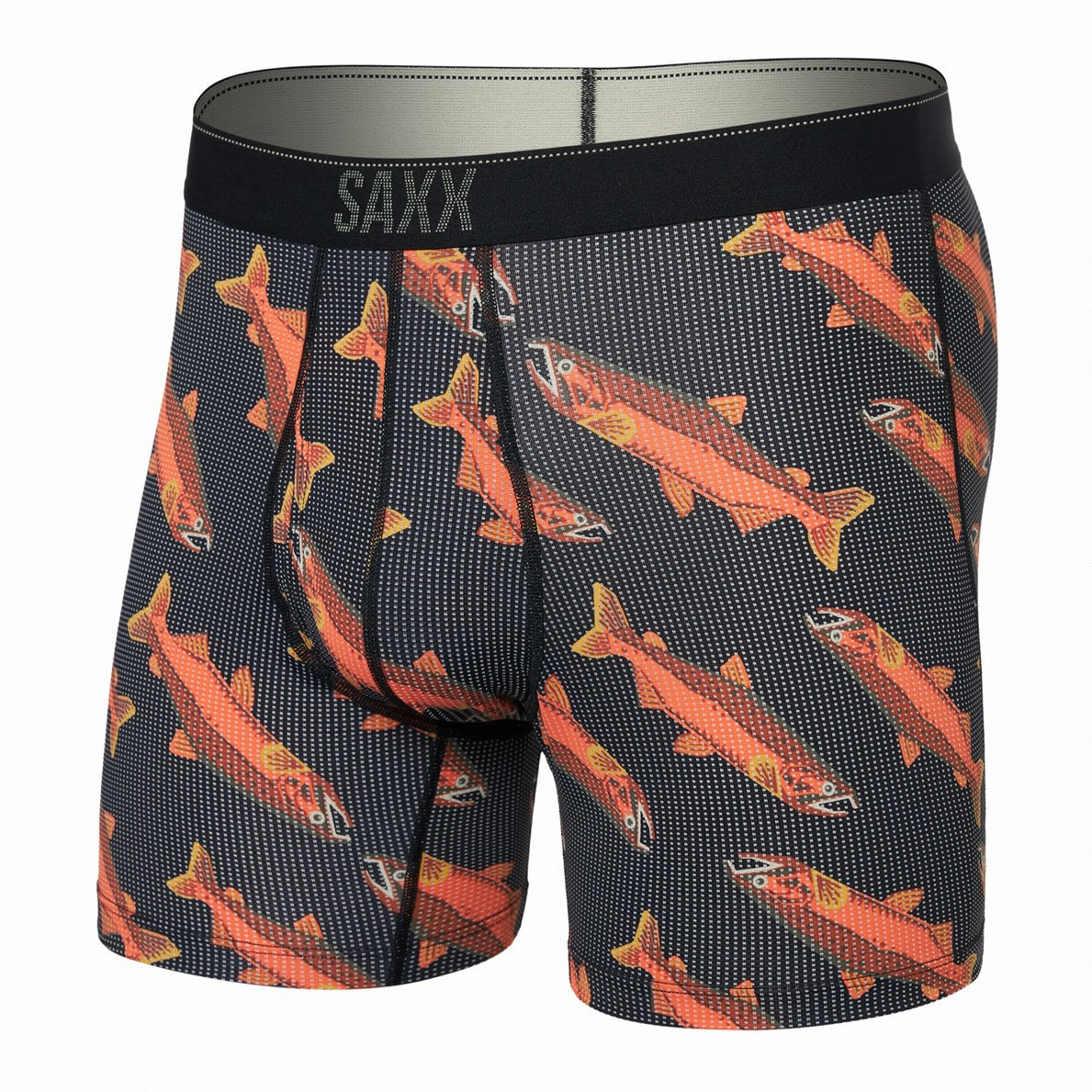 Boxerky Saxx Quest Qdm Boxer Brief Fly Velikost: M / Barva: černá/oranžová