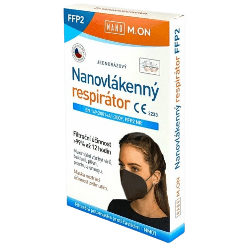 NANO M.ON nanovlákenný respirátor FFP2 černý 5ks