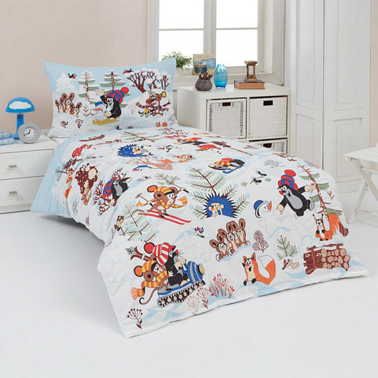 Bavlněné ložní povlečení Matějovský KRTEK A ZIMA