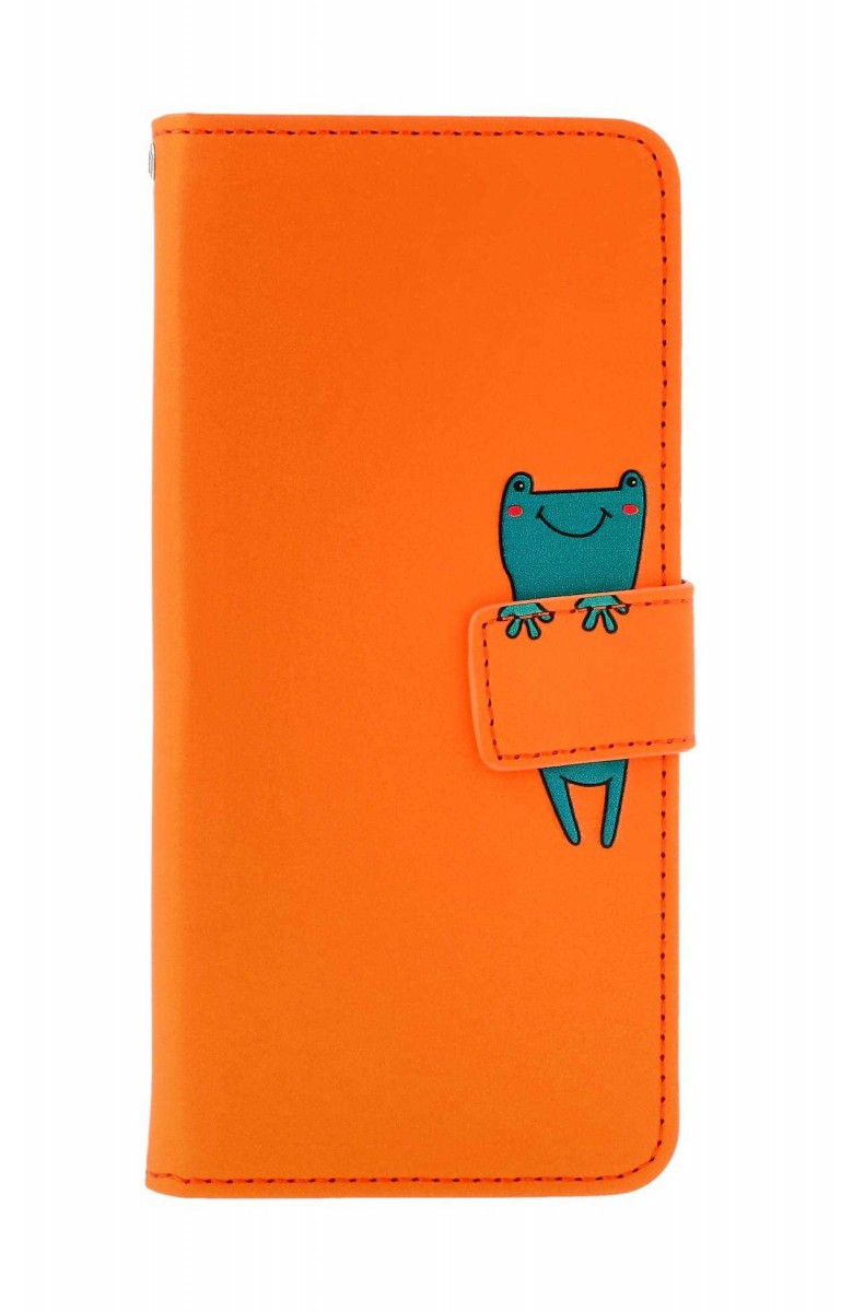 Pouzdro TopQ Xiaomi Redmi Note 13 Pro 5G knížkové oranžové s žabkou 131065