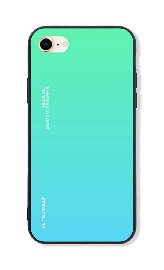 Kryt TopQ LUXURY iPhone SE 2020 pevný duhový zelený 49261