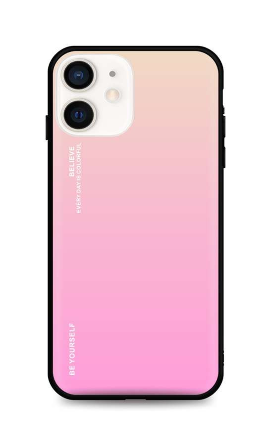 Kryt TopQ LUXURY iPhone 12 pevný duhový meruňkový 52599