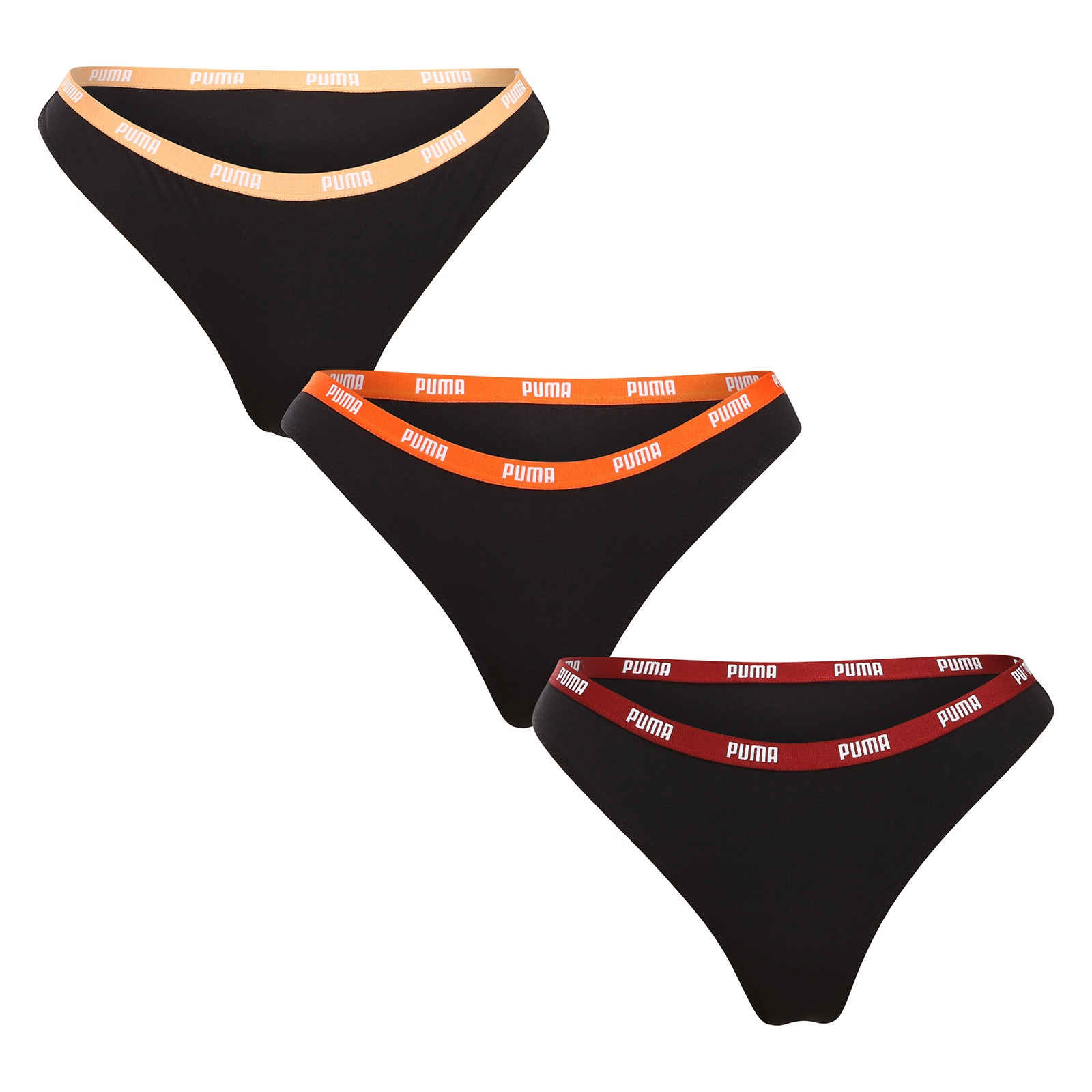 3PACK dámská tanga Puma černá (503008001 007) S