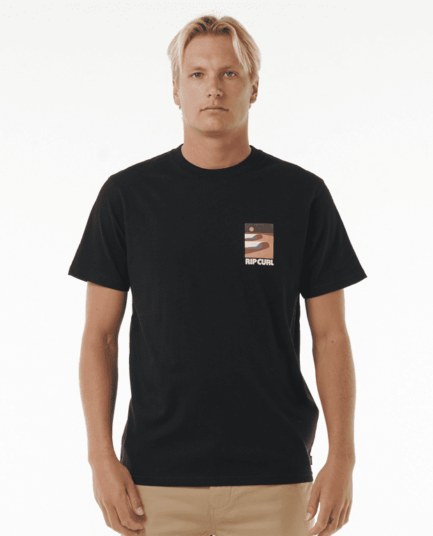 Tričko Rip Curl SURF REVIVAL LINED UP TEE Black