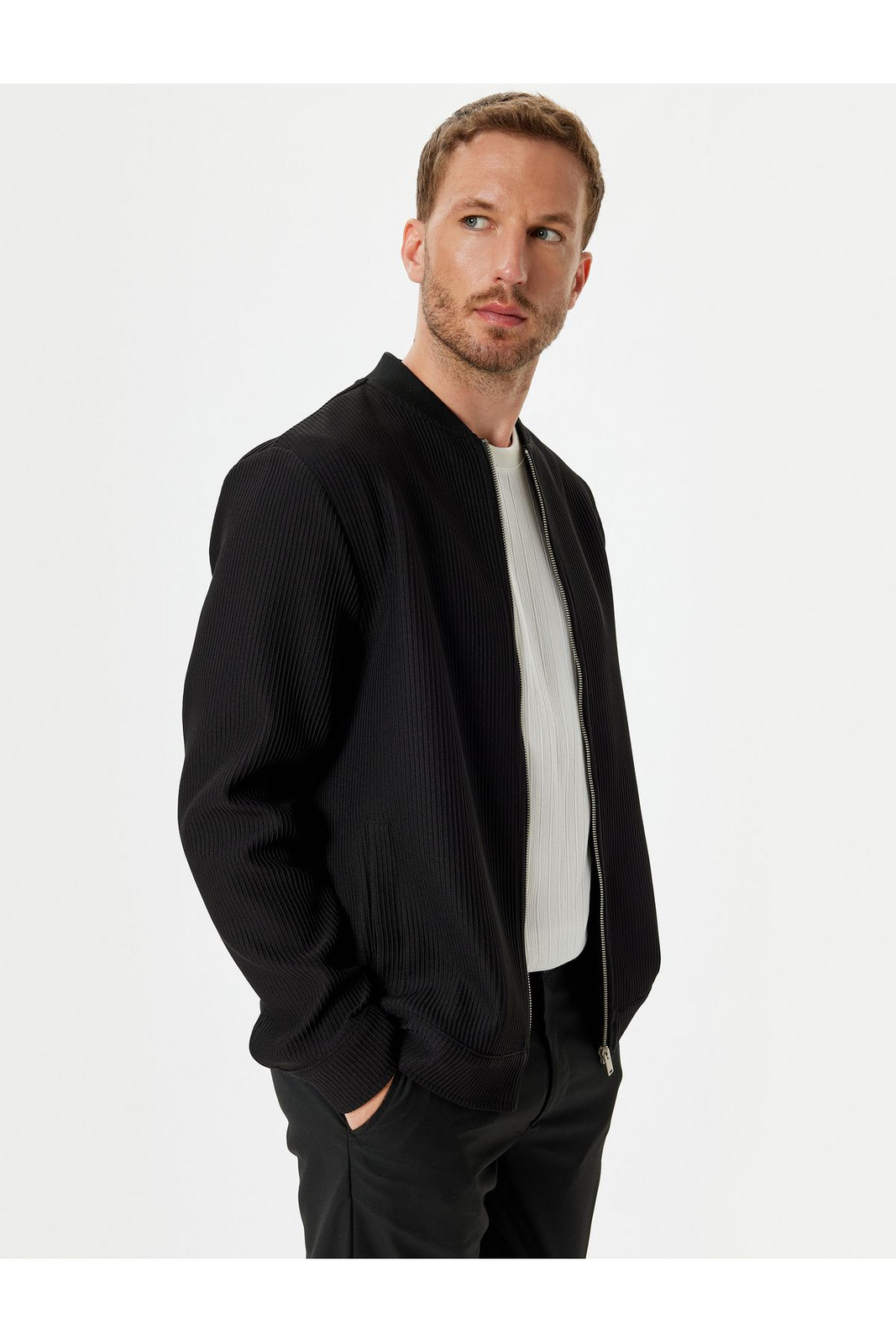 Koton Kt - Bomber Jacket Ribbed Zipper