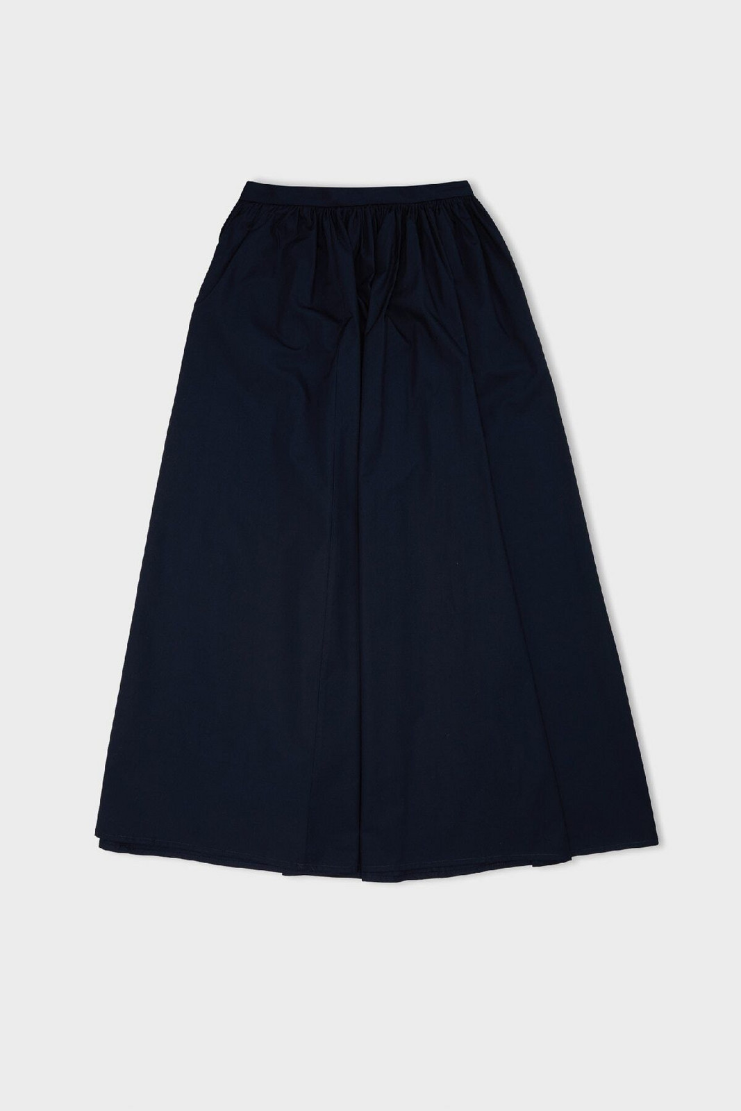 DEFACTO A-Line Waist Zippered Basic Plain Poplin Fabric Maxi Skirt