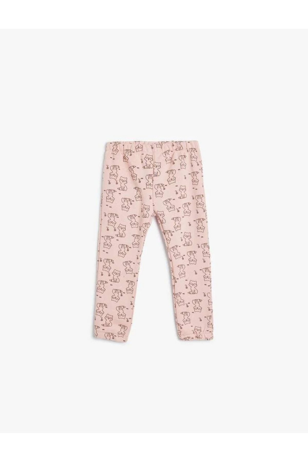 Koton Jogger Sweatpants Elastic Waist Fox Print Detail