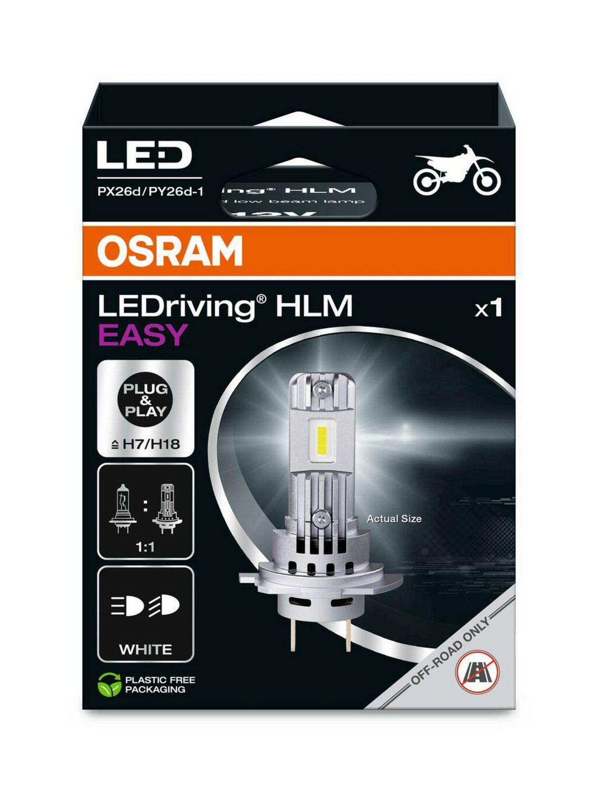 OSRAM LEDriving HLM EASY H7/H18 12V 16W PX26d/PY26d-1 6500K White 1ks blistr 64210DWESY-1HB