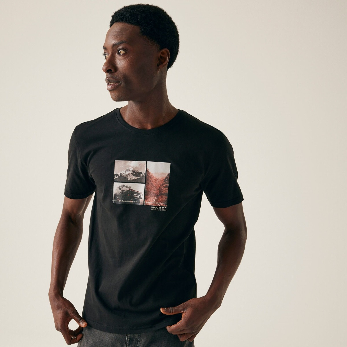 Pánské bavlněné tričko regatta cline ix černá 3xl