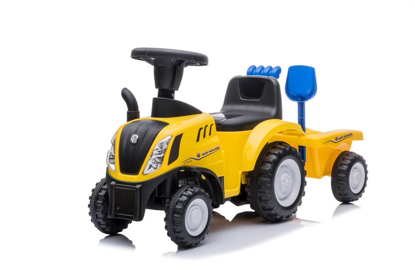 Odrážedlo traktor New Holland s přívěsem žlutý