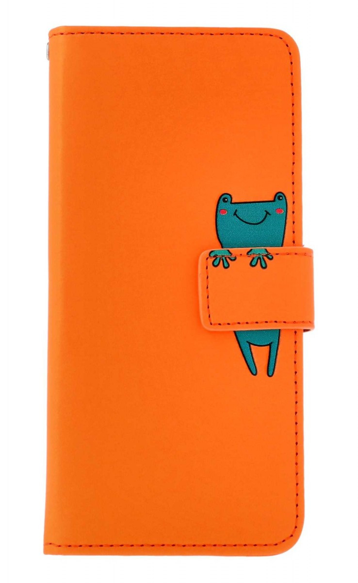 Pouzdro TopQ Xiaomi Redmi Note 13 Pro knížkové oranžové s žabkou 131056