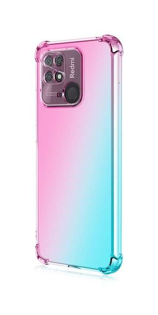Kryt TopQ Xiaomi Redmi 10C Shock duhový mentolovo-růžový 75093