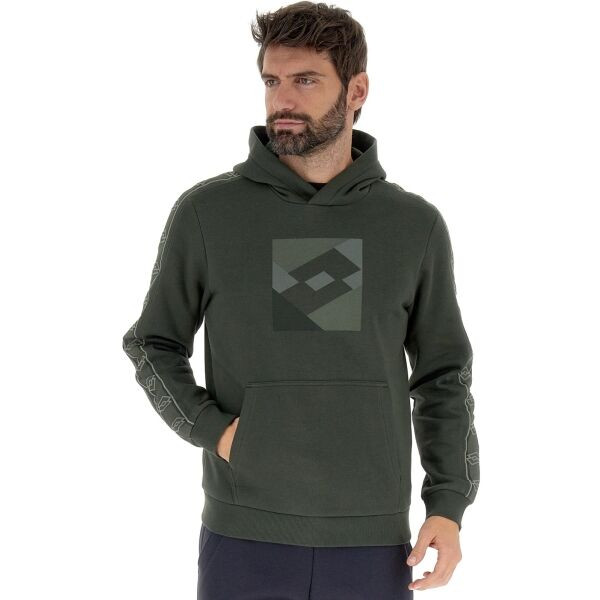 Lotto ATHLETICA SQUARE HOODIE Pánská mikina, tmavě zelená, velikost