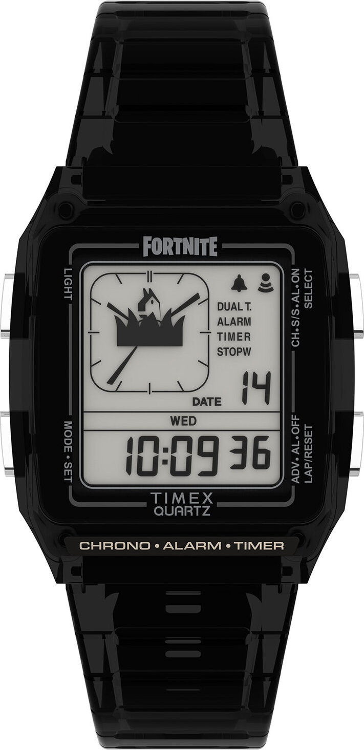 Hodinky Timex Q Timex Lca X Fortnite® 35mm TW2W96500 Černá