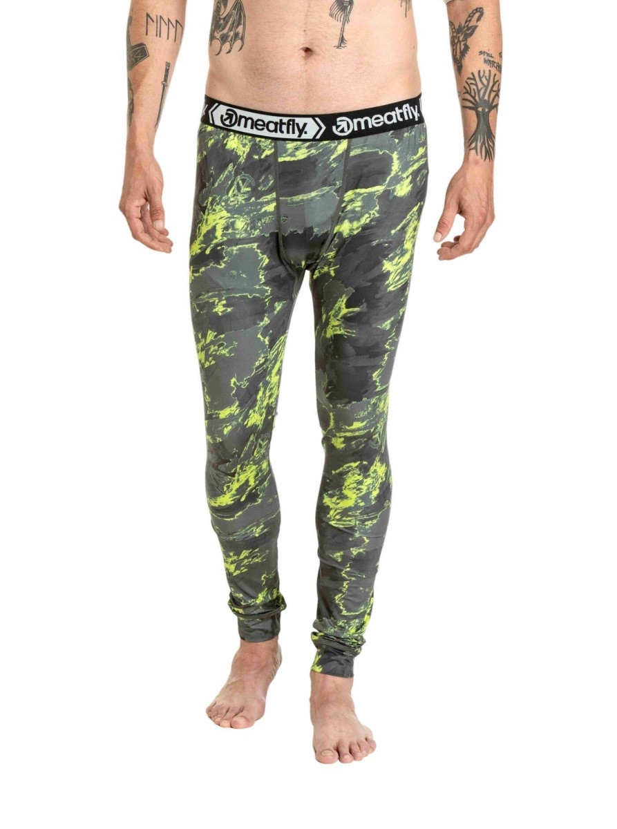 Pánské termo kalhoty meatfly sloan zelená/limetková m