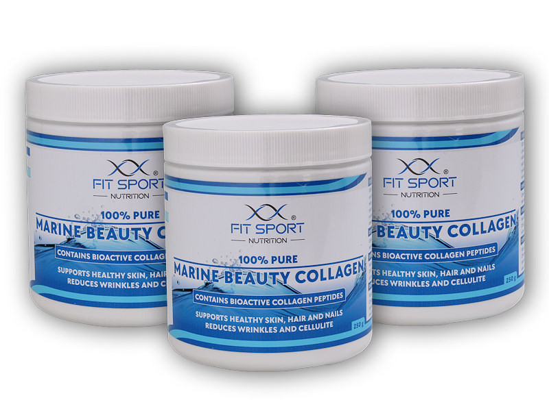 FitSport Nutrition 3x100% Pure Marine Beauty Collagen 250g Bioaktivní kolagen.peptidy VERISOL