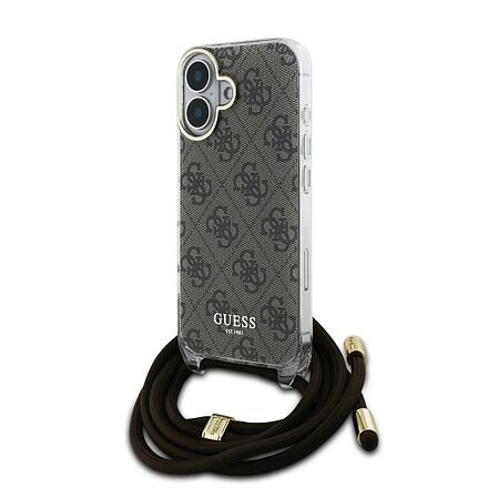 Guess IML 4G Printed Crossbody Popruh Zadní Kryt pro iPhone 16 Brown GUHCP16SHC4SEW