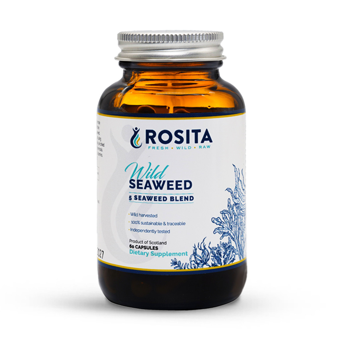 Rosita 5 Seaweed Blend, Směs 5 mořských řas, 60 rostlinných kapslí