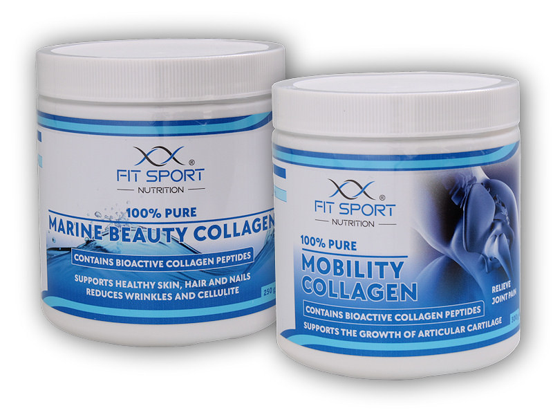 FitSport Nutrition 100% Pure Mobility Collagen 300g + 100% Pure Marine Beauty Collagen 250g