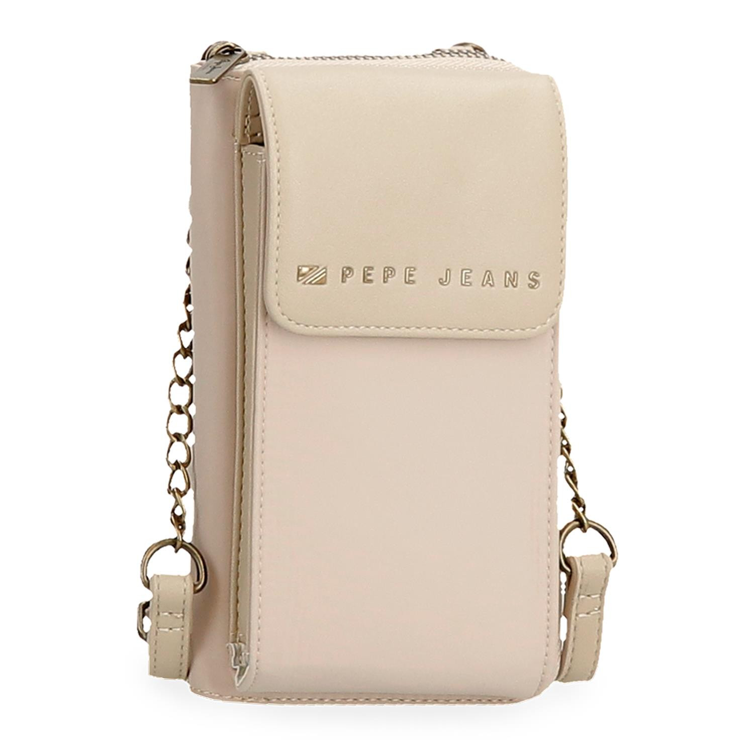 Crossbody peněženka s kapsou na mobil Pepe Jeans Morgan - béžová