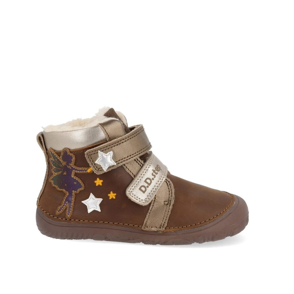 D.D.STEP W073-42766A ZIMNÍ KOTNÍKOVÉ BOTY Chocolate | Dětské zimní zateplené barefoot boty - 20