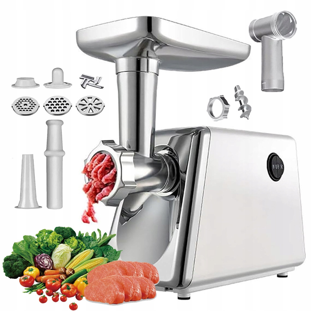 Elektrický Mlýnek Na Maso Silný 2800W 3 Síta Tryska Na Klobásy