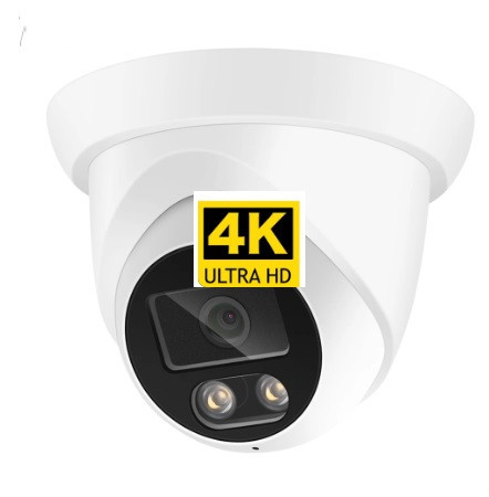 Asecam 4K 8MPx Ip kamera s Audio Poe H.265 Onvif kupole 2,8mm H.265