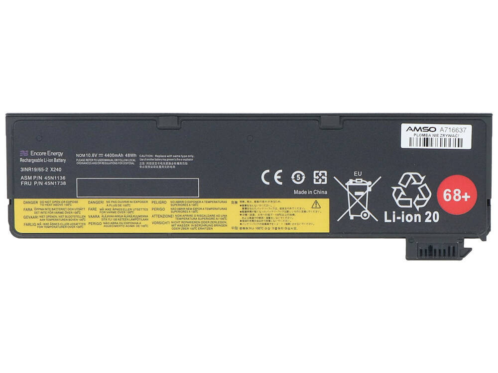 Baterie pro notebook Lenovo ThinkPad T450 X240 45N1125 4400mAh Encore Energy
