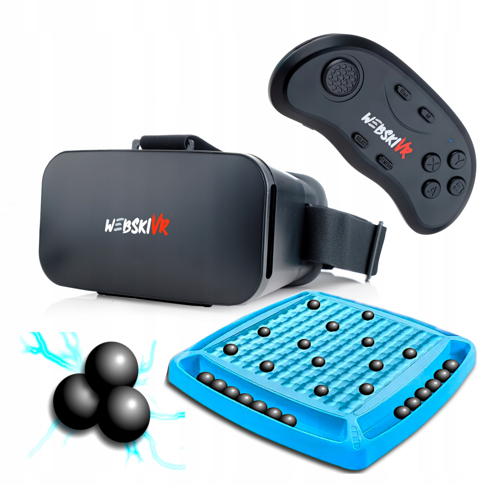 Brýle Vr 3D 360 Stupňů+gamepad+hra Šachy Magnetické Kaménky