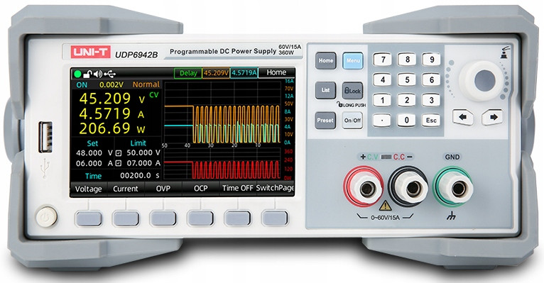 UDP6933B spínaný programovatelný napájecí zdroj 150V 5A 200W LCD RS232/RS485 UniT