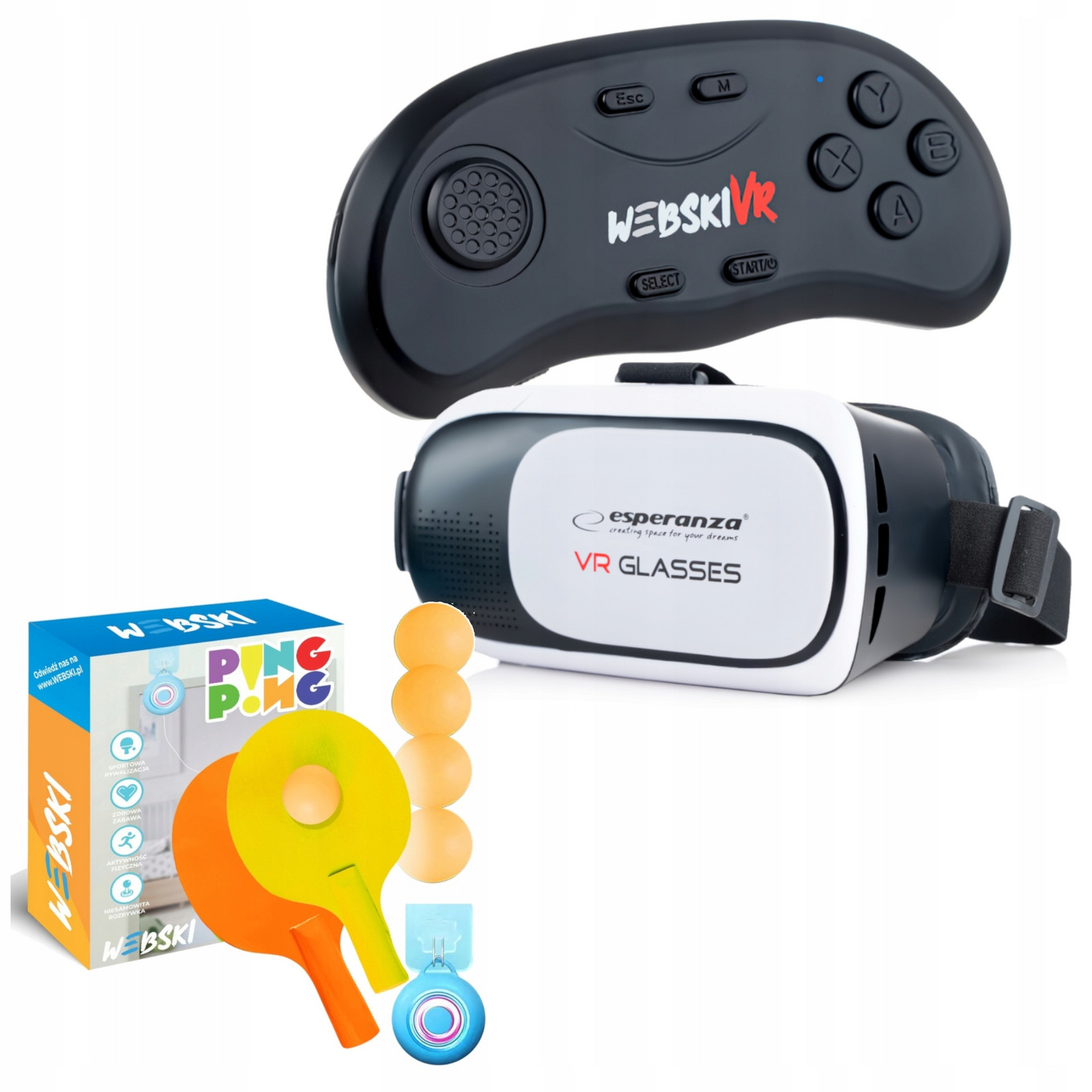 dárek Pod Stromeček Brýle Vr Brýle 3D 360 Stupňů+gamepad+hra Ping Pong