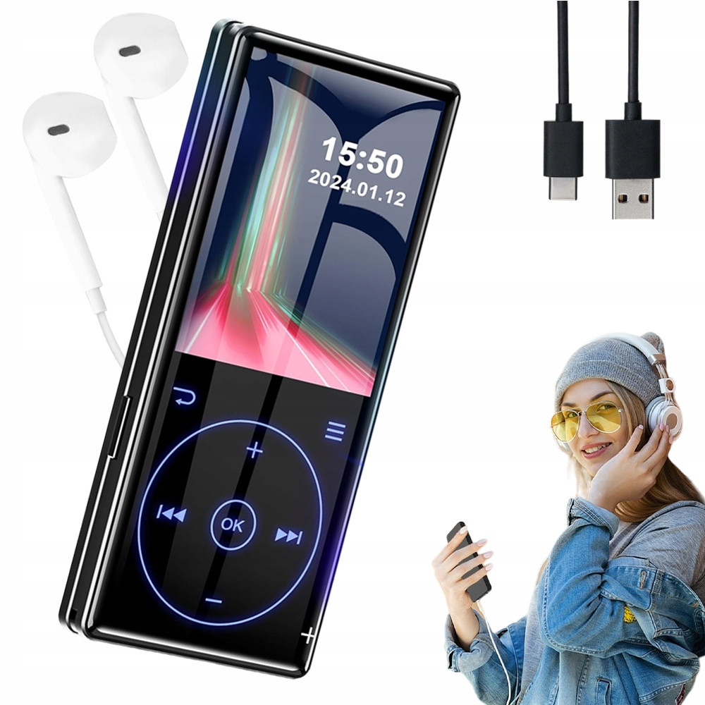 Hudební MP3 Přehrávač Přenosný 32GB Hifi Rádio Bluetooth 5.0 Sluchátkem