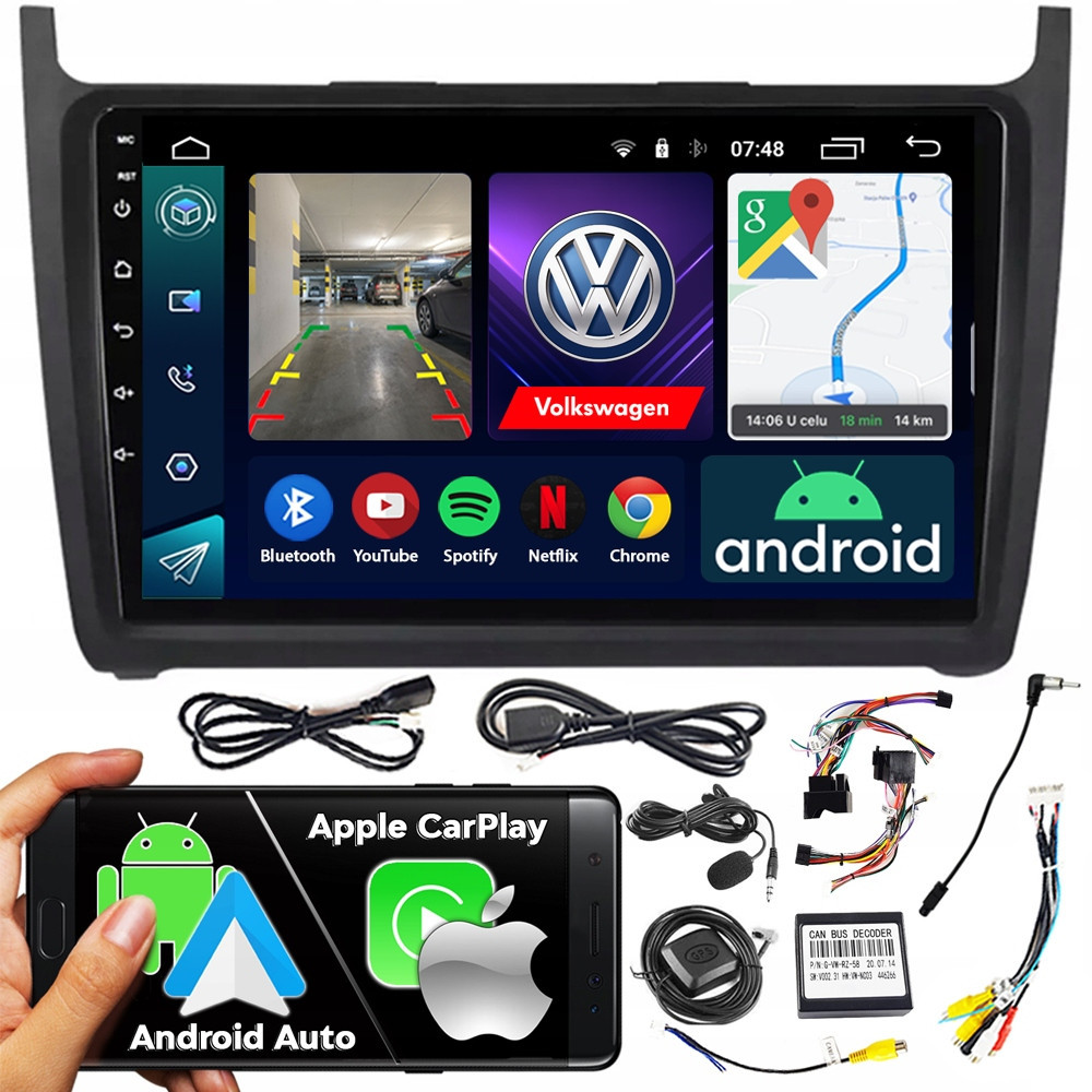 2DIN Ncs Autorádio RS-305 Polo 5 V 2009-2017 Android Navigace