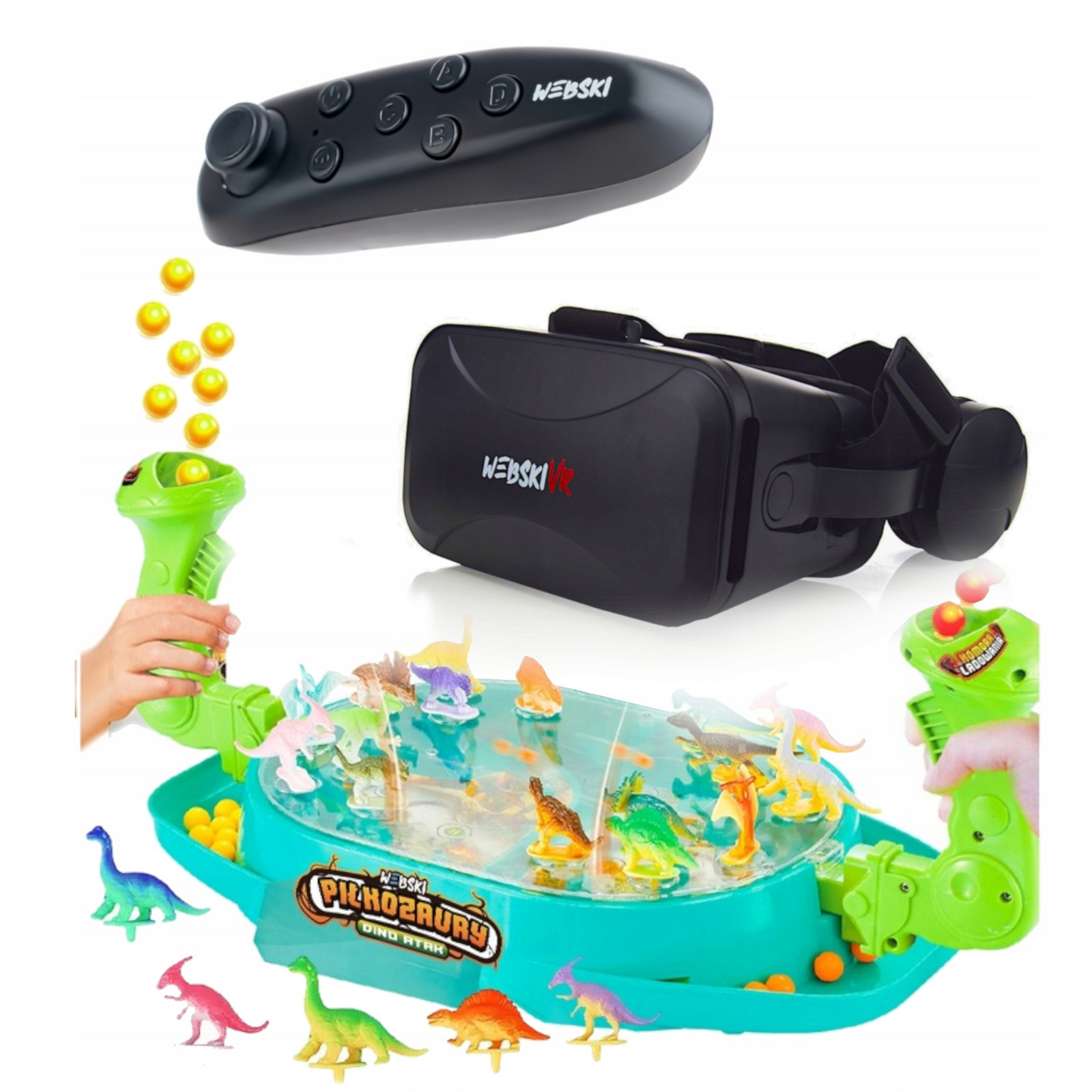 dárek Pod Stromeček Brýle Vr Brýle 3D 360+GAMEPAD+DOVEDNOSTNÍ Hra Dino