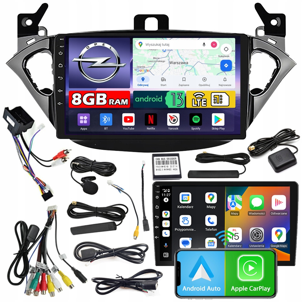 Ncs Autorádio ZQ9 Opel Adam 2013-2016 Android Navigace 8GB Lte