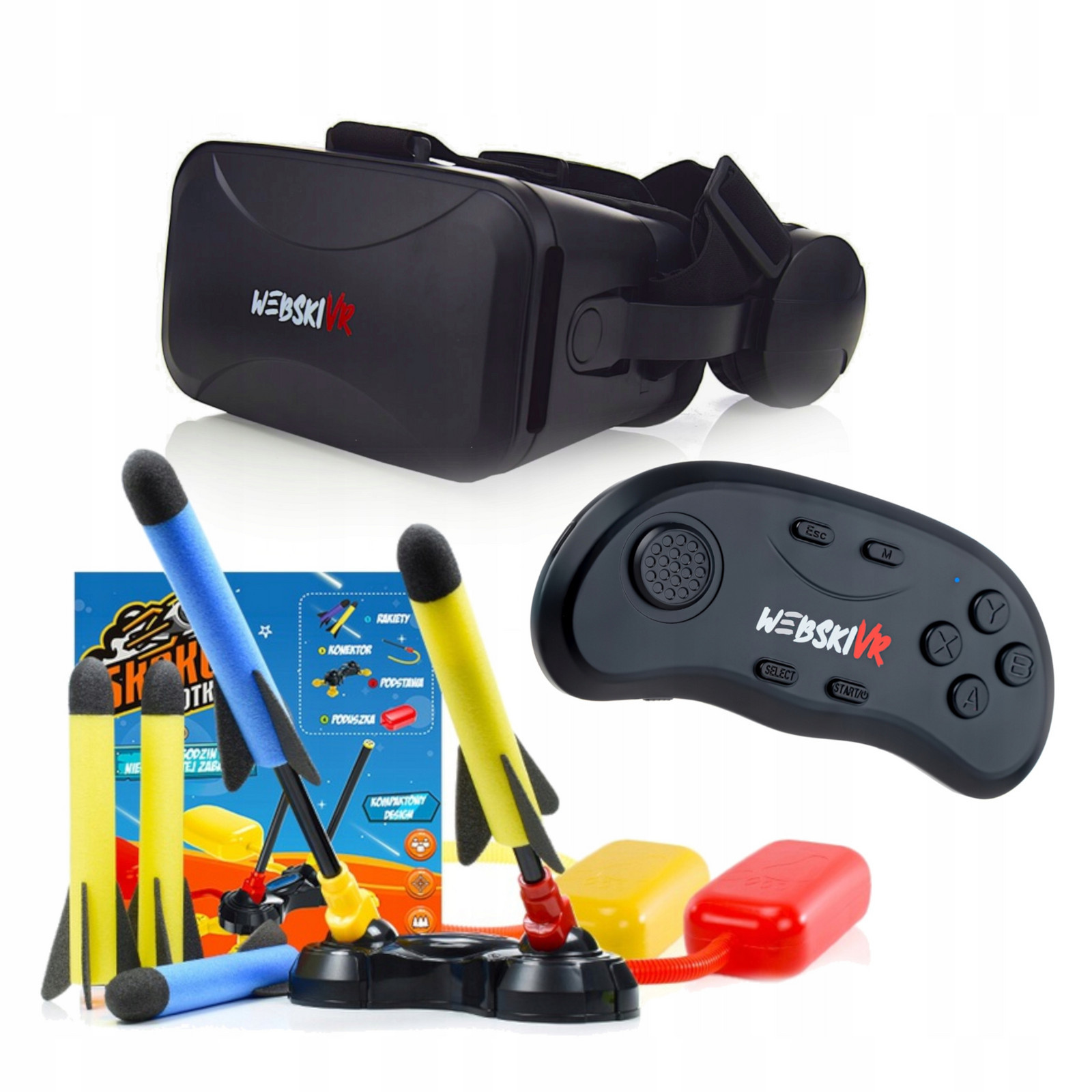 Brýle Vr 3D 360 Stupňů+gamepad+ Pneumatický Raketomet