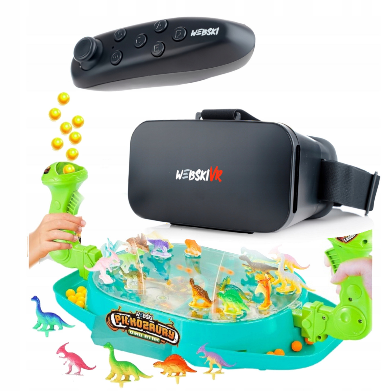 dárek K Svátku Brýle Vr Brýle 3D 360+GAMEPAD+DOVEDNOSTNÍ Hra Dino