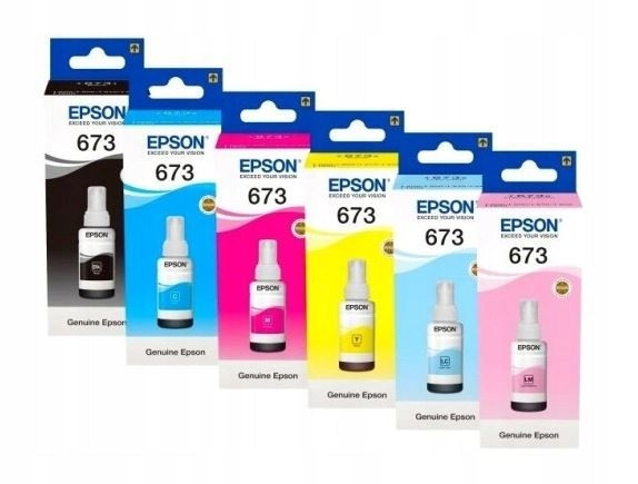 Sada 6 x Inkoustu Epson 673 pro L800 L805 L810 L850 L1800 T6731