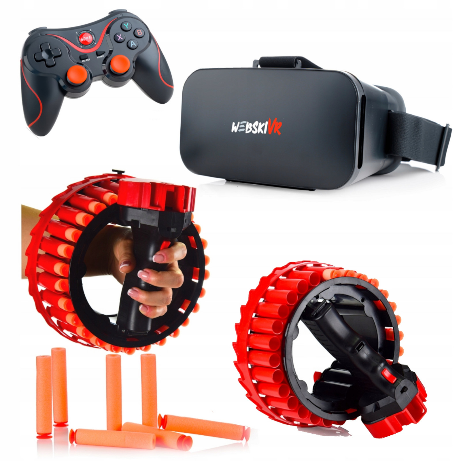 dárek Pod Stromeček Brýle Vr+gamepad+pistole Pěnová Puška