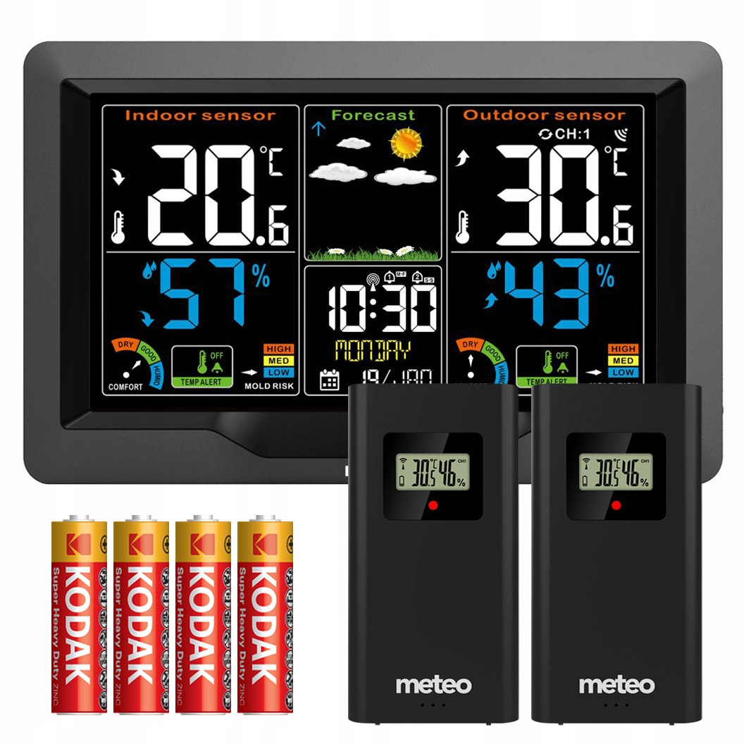 Meteorologická Stanice Meteo SP104 Počasínka Dcf 60M 2 Senzory Bat