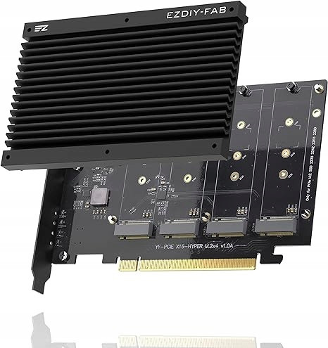 Karta Chladič Čtyřnásobný Rozšiřující Modul M.2 Pcie 4.0/3.0 X16 Ezdiy-fab