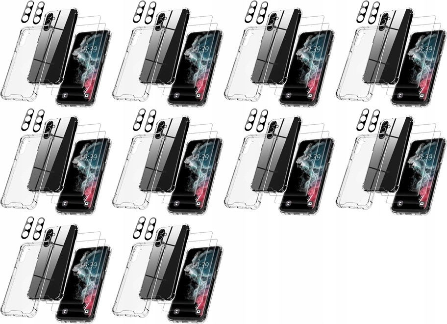 10x Pouzdro +2x Fólie Hybridní Samsung Galaxy A14 5G Průhledné Silikonové