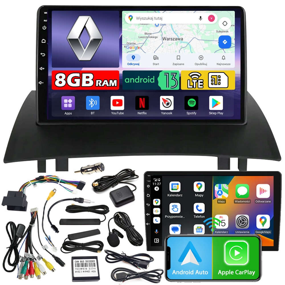 Ncs Autorádio ZQ9 Renault Megane 2 II 2002-2008 Android 8GB Lte