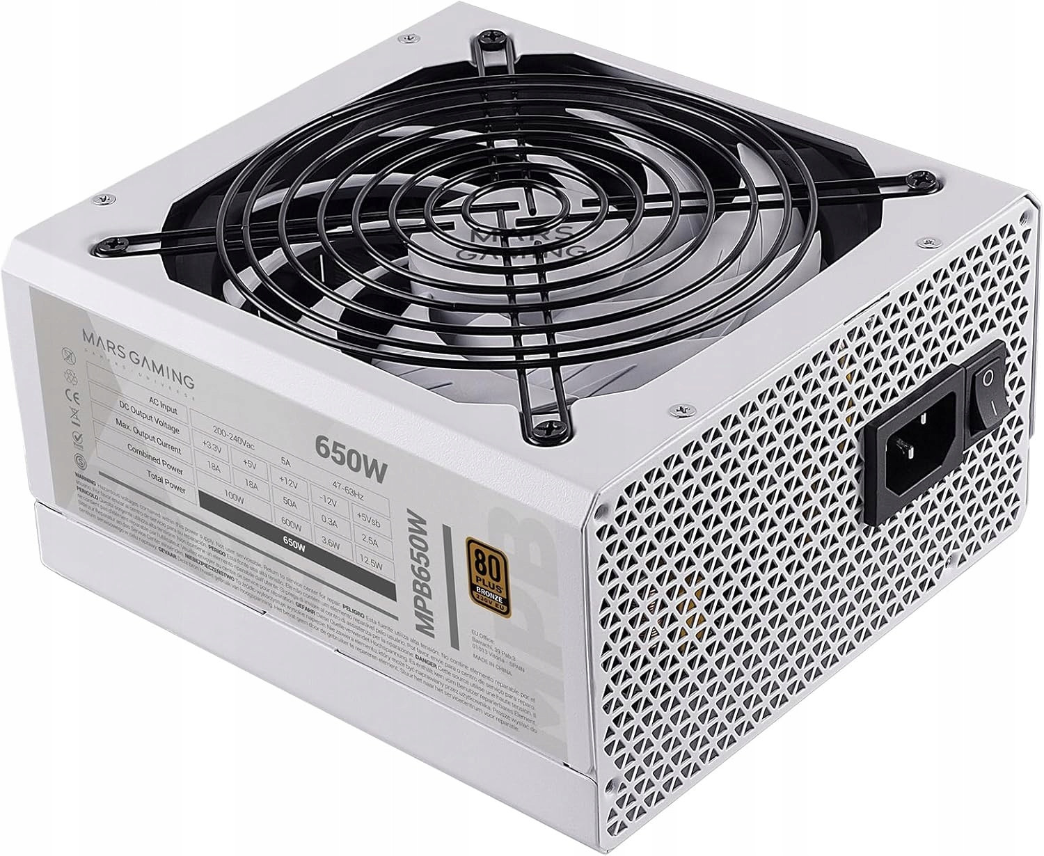 Počítačový Zdroj Mars Gaming 80 Plus Bronze 650W Výkonný 230V Pro