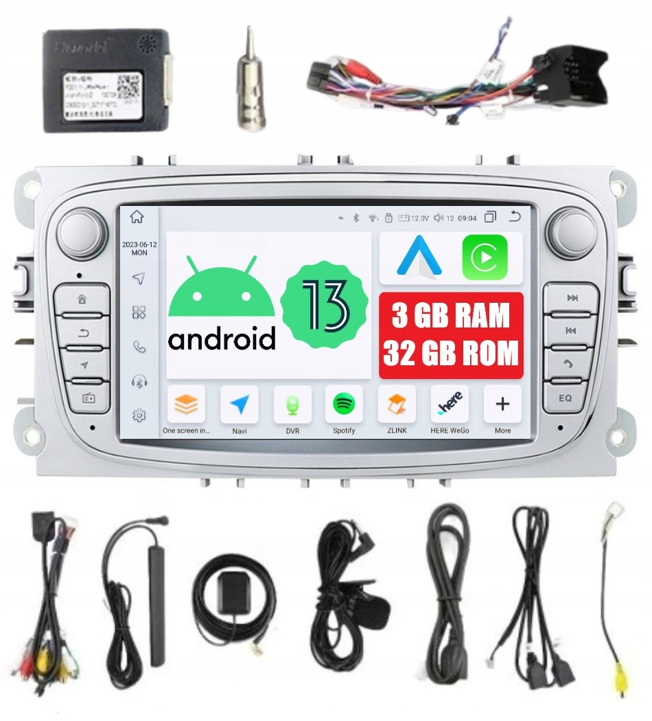 Rádio 2DIN Navigace Android Ford Mondeo MK4 4 IV 3/32 Gb Dsp Carplay Lte