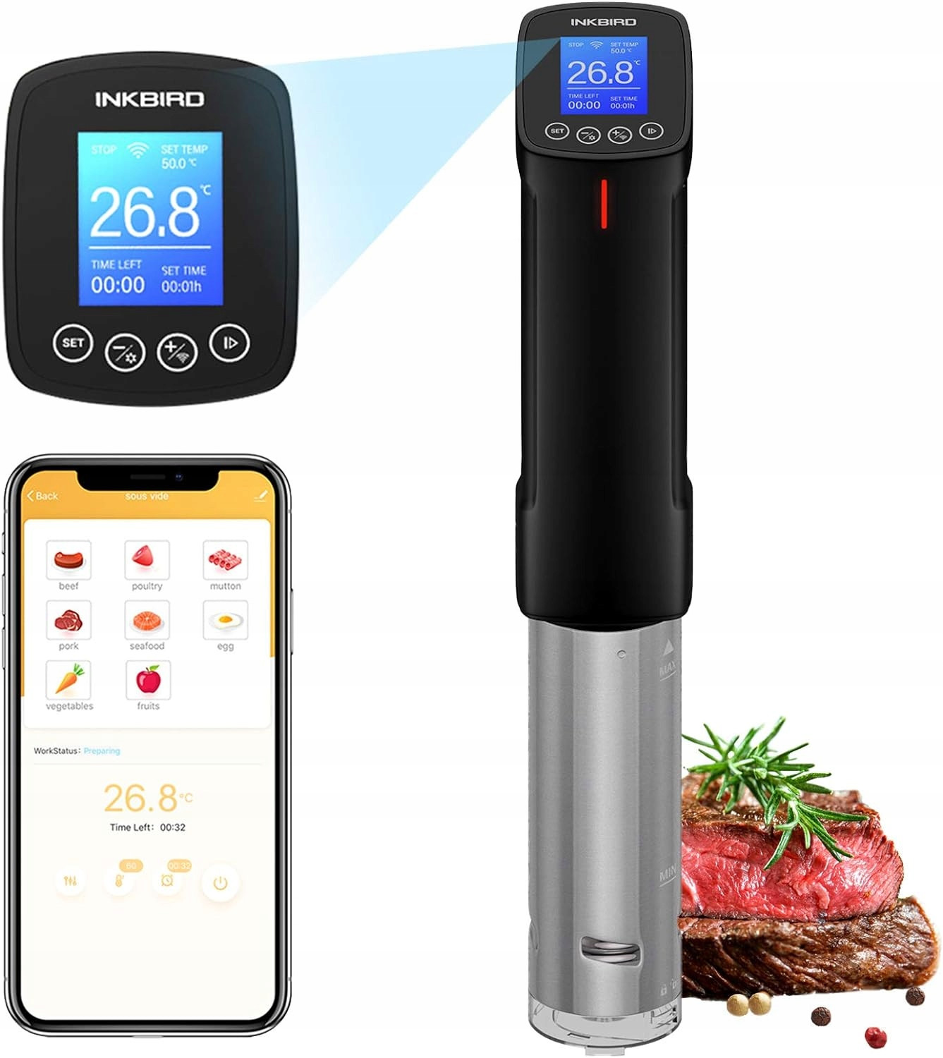 Tepelný Cirkulátor Inkbird Wifi Sous Vide 1000 Do Ponorného Wifi Wlan