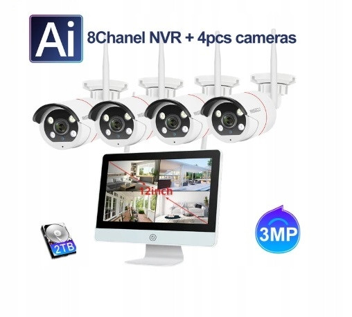 Set Wifi Kamer S LCD Obrazovkou Cam Set 3MPX Audio