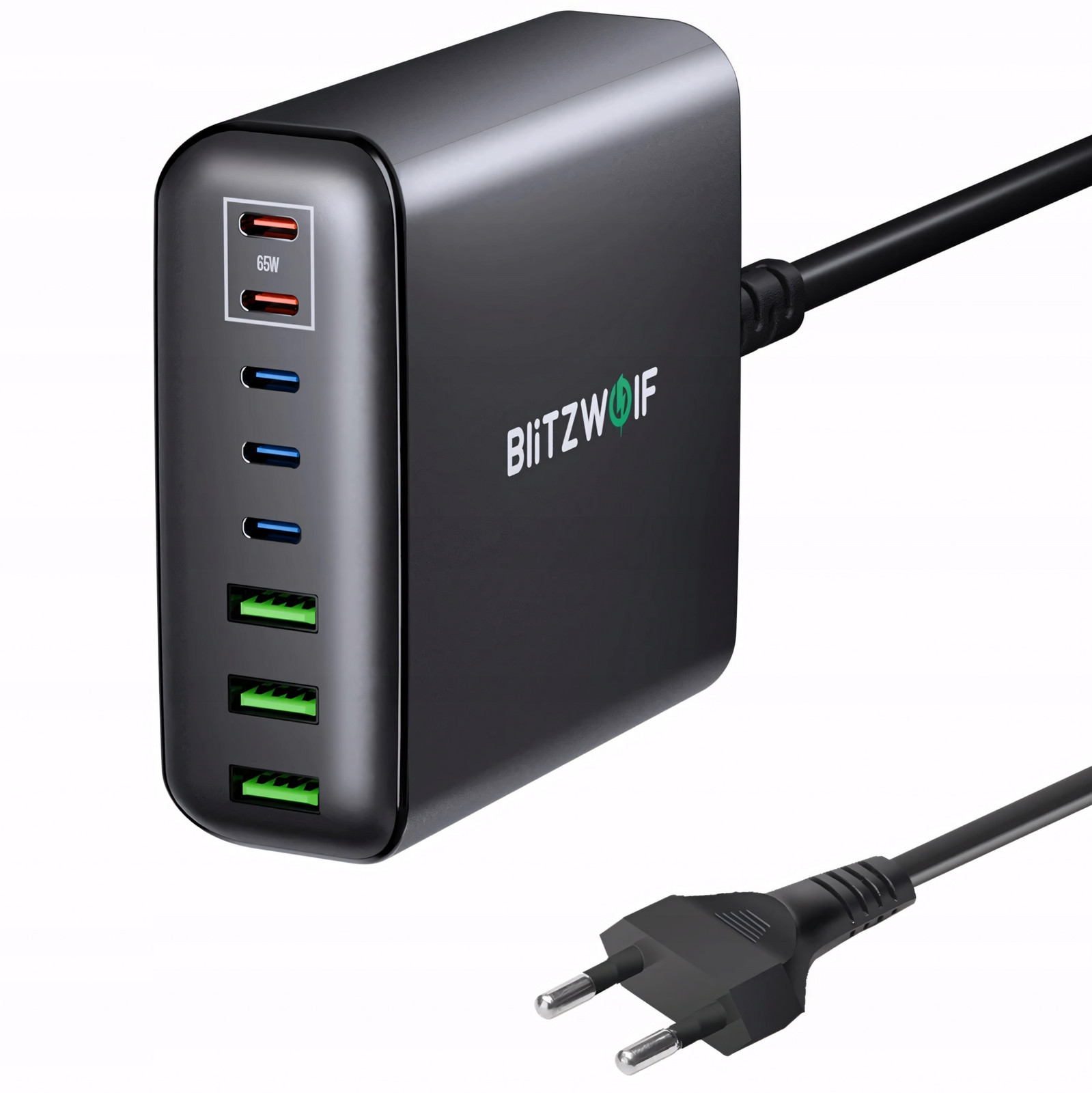 Blitzwolf BW-S26 Síťová nabíječka GaN 8v1 Usb-a Usb-c Pd 3.0 Qc 3.0 250W