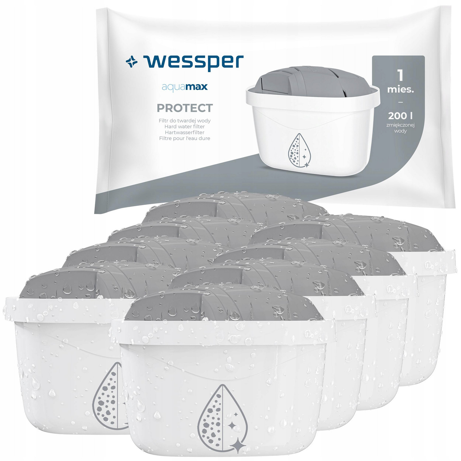 Vodní filtr Wessper Protect pro skleněnou filtrační konvici Wessper 8 ks