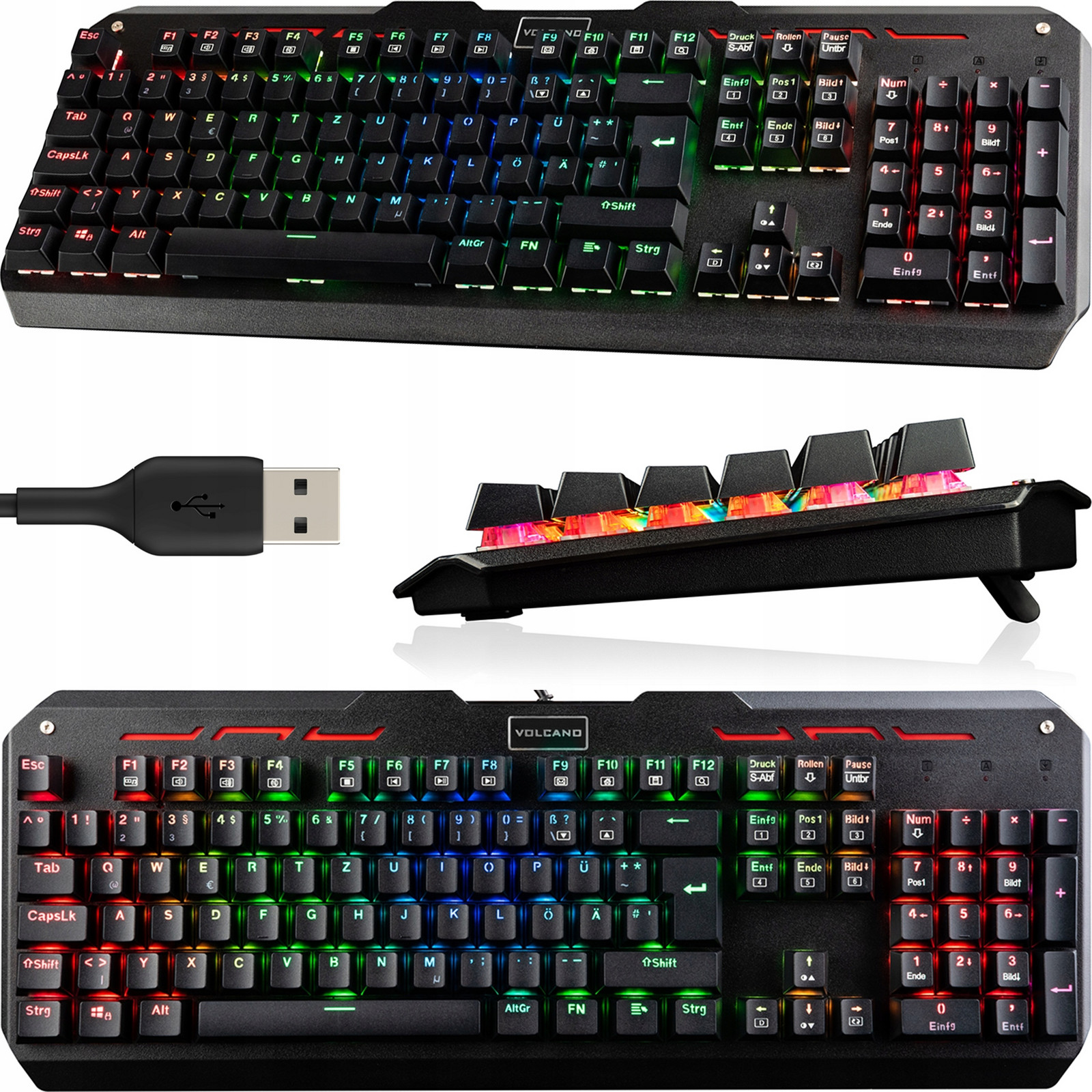 Herní Mechanická Klávesnice Modecom Volcano Hammer Rgb Outemu Blue